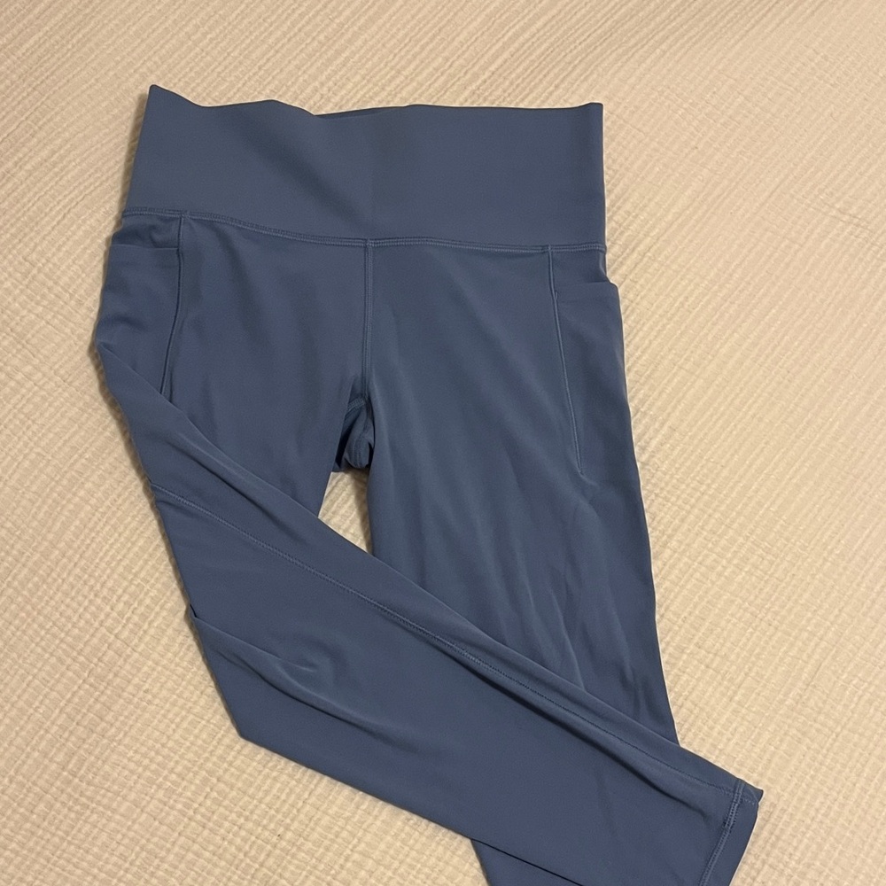 Athleta Light Blue Salutation Stash Pocket Leggings